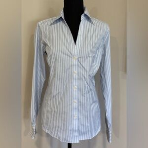 Brooks Brothers Blue and White Striped Button Up Shirt